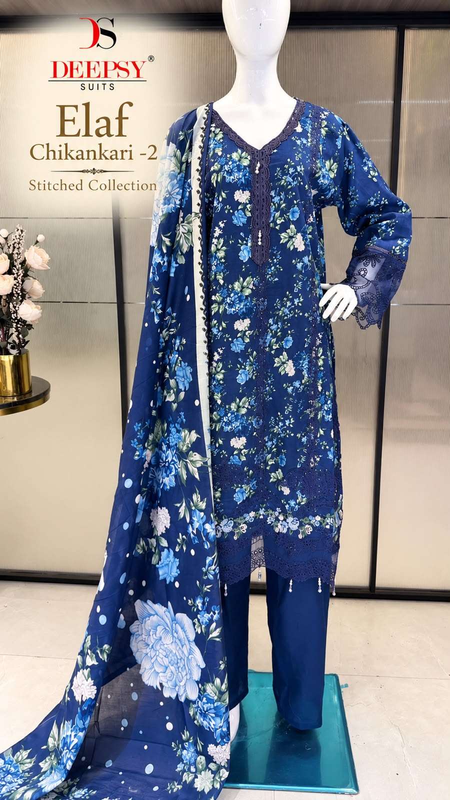 ELAF CHIKANKARI - 02 STITCHED COLLECTION BY DEEPSY SUITS